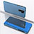 Leather Case Stands Flip Mirror Cover Holder QH1 for Xiaomi Redmi 9 Prime India Blue