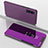 Leather Case Stands Flip Mirror Cover Holder ZL1 for Samsung Galaxy A70 Clove Purple