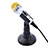 Luxury 3.5mm Mini Handheld Microphone Singing Recording with Stand M07 White