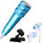 Luxury 3.5mm Mini Handheld Microphone Singing Recording with Stand M08 Blue