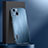 Luxury Aluminum Metal Back Cover and Silicone Frame Case AT1 for Apple iPhone 14 Blue