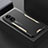 Luxury Aluminum Metal Back Cover and Silicone Frame Case for Oppo A58x 5G Gold