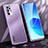 Luxury Aluminum Metal Back Cover and Silicone Frame Case J01 for Oppo Reno6 Pro 5G India Purple