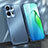 Luxury Aluminum Metal Back Cover and Silicone Frame Case J01 for Oppo Reno9 5G Blue
