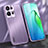 Luxury Aluminum Metal Back Cover and Silicone Frame Case J01 for Oppo Reno9 5G Purple