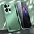Luxury Aluminum Metal Back Cover and Silicone Frame Case J01 for Oppo Reno9 Pro+ Plus 5G Green