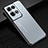 Luxury Aluminum Metal Back Cover and Silicone Frame Case J02 for Oppo Reno9 Pro 5G Blue