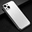 Luxury Aluminum Metal Back Cover and Silicone Frame Case JL2 for Apple iPhone 13 Silver