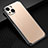 Luxury Aluminum Metal Back Cover and Silicone Frame Case JL2 for Apple iPhone 14 Gold