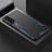 Luxury Aluminum Metal Back Cover and Silicone Frame Case M01 for Samsung Galaxy S21 5G Blue