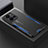 Luxury Aluminum Metal Back Cover and Silicone Frame Case PB1 for Vivo Y35 4G Blue