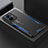 Luxury Aluminum Metal Back Cover and Silicone Frame Case PB1 for Vivo Y77 5G Blue