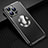 Luxury Aluminum Metal Back Cover and Silicone Frame Case with Mag-Safe Magnetic JL2 for Apple iPhone 13 Pro Max Black