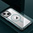 Luxury Aluminum Metal Back Cover and Silicone Frame Case with Mag-Safe Magnetic QC1 for Apple iPhone 13 Cyan