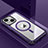 Luxury Aluminum Metal Back Cover and Silicone Frame Case with Mag-Safe Magnetic QC1 for Apple iPhone 13 Purple