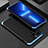 Luxury Aluminum Metal Cover Case 360 Degrees for Apple iPhone 13 Pro Max Blue and Black