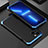 Luxury Aluminum Metal Cover Case 360 Degrees for Apple iPhone 14 Blue and Black