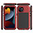 Luxury Aluminum Metal Cover Case 360 Degrees HJ1 for Apple iPhone 13 Red