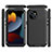 Luxury Aluminum Metal Cover Case 360 Degrees HJ1 for Apple iPhone 14 Plus Black