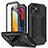 Luxury Aluminum Metal Cover Case 360 Degrees RJ2 for Apple iPhone 14 Plus Black