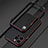 Luxury Aluminum Metal Frame Cover Case for Apple iPhone 13 Pro Red and Black