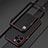 Luxury Aluminum Metal Frame Cover Case for Apple iPhone 14 Pro Max Red and Black