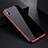 Luxury Aluminum Metal Frame Mirror Cover Case 360 Degrees for Apple iPhone X Red and Black