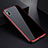 Luxury Aluminum Metal Frame Mirror Cover Case 360 Degrees for Apple iPhone Xs Red and Black