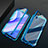 Luxury Aluminum Metal Frame Mirror Cover Case 360 Degrees for Huawei Enjoy 10S Blue