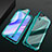 Luxury Aluminum Metal Frame Mirror Cover Case 360 Degrees for Huawei Enjoy 10S Green
