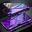 Luxury Aluminum Metal Frame Mirror Cover Case 360 Degrees for Huawei Honor 9X Pro Purple