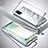 Luxury Aluminum Metal Frame Mirror Cover Case 360 Degrees for OnePlus 8T 5G Silver