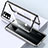 Luxury Aluminum Metal Frame Mirror Cover Case 360 Degrees for Oppo A16 Black