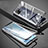 Luxury Aluminum Metal Frame Mirror Cover Case 360 Degrees for Oppo A73 5G Black