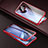 Luxury Aluminum Metal Frame Mirror Cover Case 360 Degrees for Oppo Ace2 Red