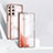 Luxury Aluminum Metal Frame Mirror Cover Case 360 Degrees for Samsung Galaxy S21 5G Rose Gold