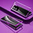 Luxury Aluminum Metal Frame Mirror Cover Case 360 Degrees for Vivo iQOO Z6x Purple