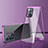 Luxury Aluminum Metal Frame Mirror Cover Case 360 Degrees for Vivo V23 5G Purple