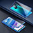 Luxury Aluminum Metal Frame Mirror Cover Case 360 Degrees for Xiaomi Redmi 10X Pro 5G Blue