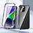 Luxury Aluminum Metal Frame Mirror Cover Case 360 Degrees LK1 for Apple iPhone 14 Black
