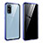 Luxury Aluminum Metal Frame Mirror Cover Case 360 Degrees LK2 for Samsung Galaxy S20 5G Blue