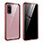 Luxury Aluminum Metal Frame Mirror Cover Case 360 Degrees LK2 for Samsung Galaxy S20 5G Red