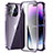 Luxury Aluminum Metal Frame Mirror Cover Case 360 Degrees LO1 for Apple iPhone 14 Pro Max Purple