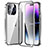 Luxury Aluminum Metal Frame Mirror Cover Case 360 Degrees LO1 for Apple iPhone 14 Pro Max Silver