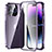 Luxury Aluminum Metal Frame Mirror Cover Case 360 Degrees LO1 for Apple iPhone 14 Pro Purple