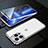 Luxury Aluminum Metal Frame Mirror Cover Case 360 Degrees M01 for Apple iPhone 13 Pro Max Silver