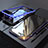 Luxury Aluminum Metal Frame Mirror Cover Case 360 Degrees M01 for Apple iPhone 8 Plus Blue