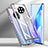 Luxury Aluminum Metal Frame Mirror Cover Case 360 Degrees M01 for Huawei Enjoy 20 Plus 5G Silver