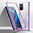 Luxury Aluminum Metal Frame Mirror Cover Case 360 Degrees M01 for Huawei Honor X10 Max 5G Purple