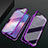 Luxury Aluminum Metal Frame Mirror Cover Case 360 Degrees M01 for Oppo A12e Purple